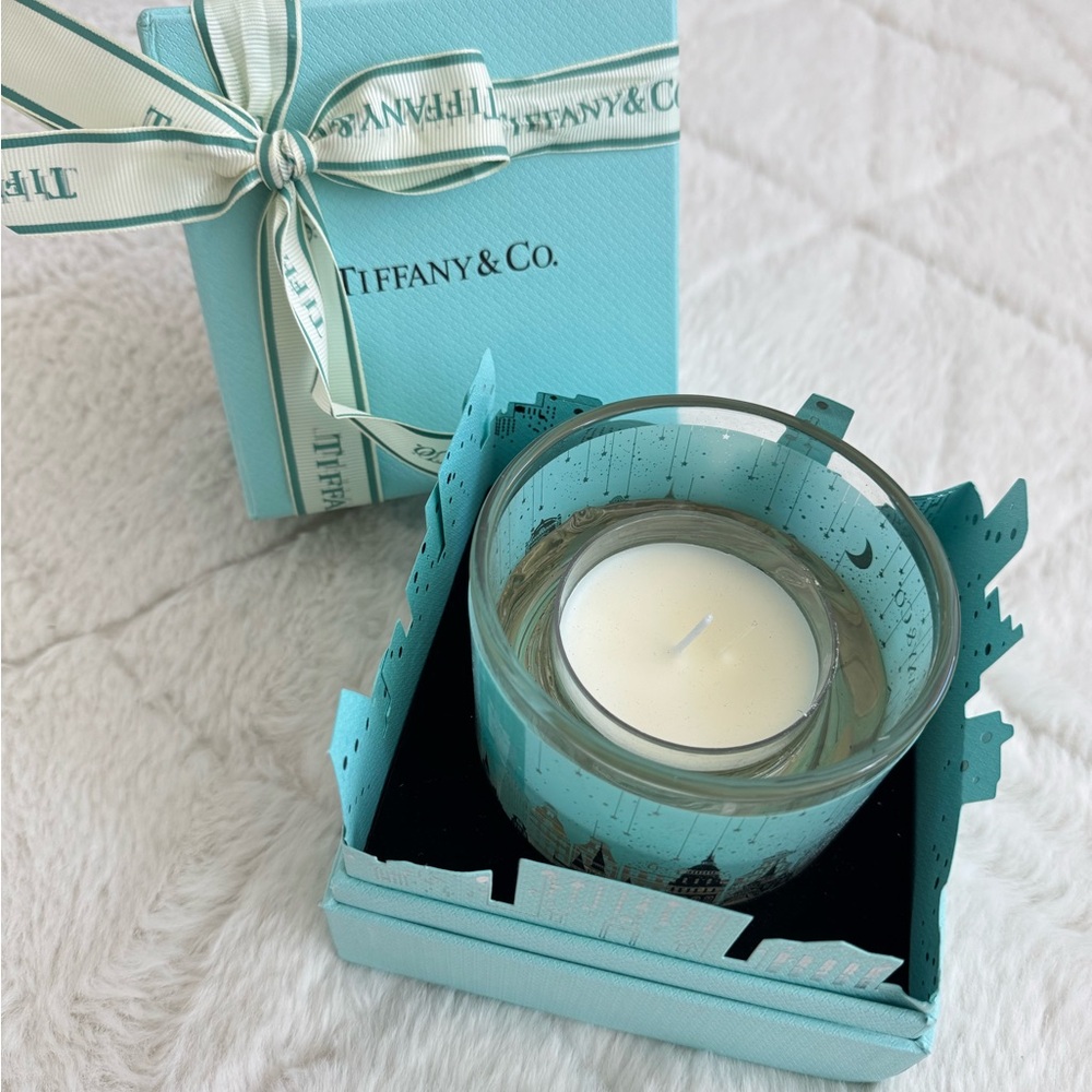 Tiffany & Co. Aqua Candle with Glass Holder